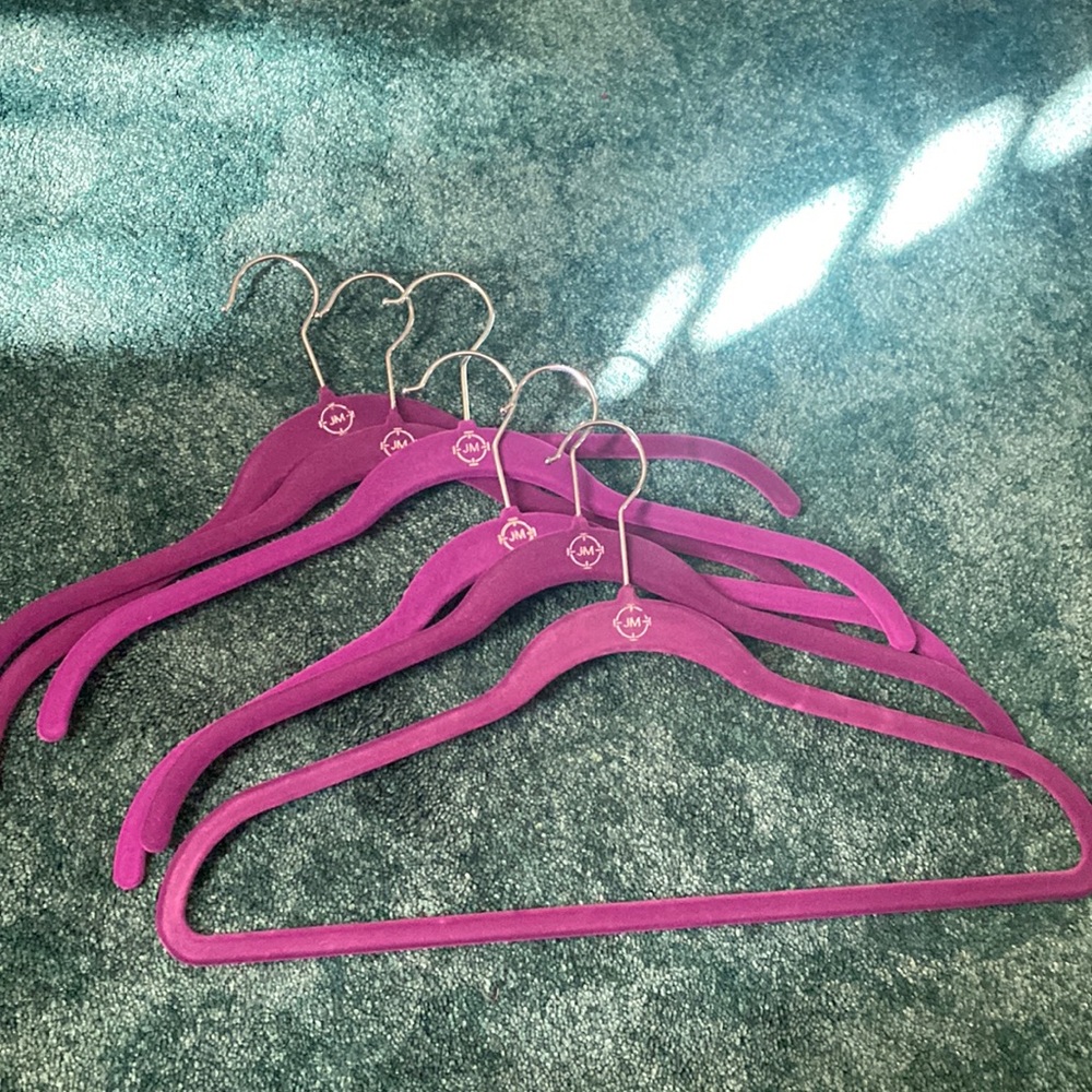 Purple JM velvet hangers